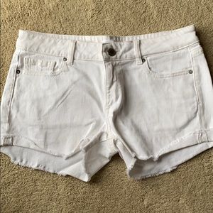 DL 1961 white denim cutoffs